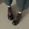 阿么手工女鞋冬季短筒漆皮靴子2025新款系带百搭马丁靴女厚底4CM 商品缩略图3