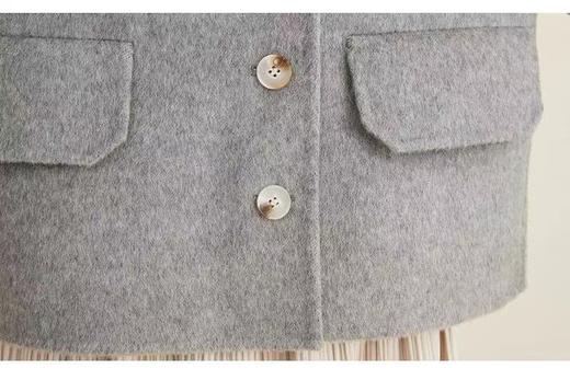 【高端系列】（针织领可拆卸）手工定制2286款70%绵羊毛双面尼牛角扣外套-喜出 商品图10