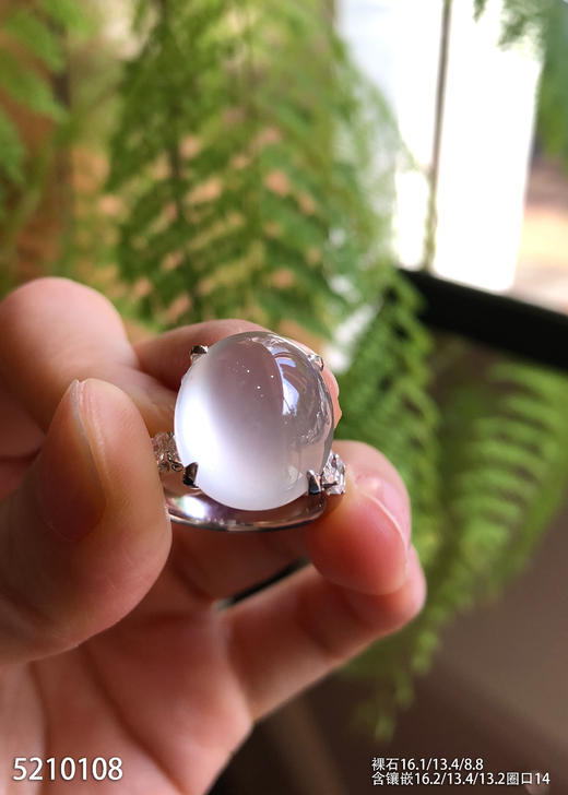 玻璃种蛋面戒指【5210108】具体价格微信咨询 商品图1