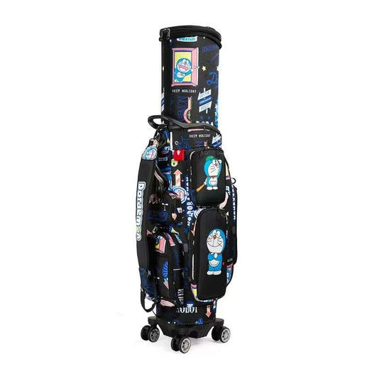 高尔夫多来A梦航空伸缩球包 4向轮 带刹车  防尘罩密码锁 商品图1