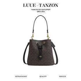 蔻驰 CBH07 经典老花Rowan抽绳水桶包 （SS）