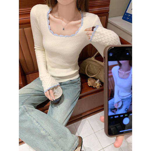 <曾小咸推荐>新款针织打底衫内搭长袖上衣 商品图1