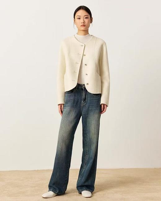 【高端系列】手工定制016款69.2%双面尼短款金扣外套-喜出 商品图4