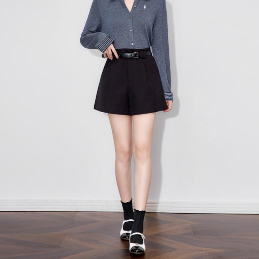 「高货wl」全新升级【铂金会员220/天猫299/差价79】(12213)洛诗琳气质天丝混纺西装短裤2025早秋通勤休闲A字阔腿短裤 商品图1