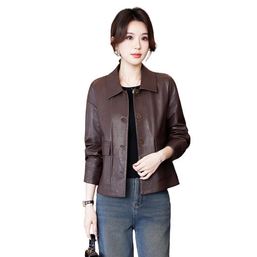 TC 23C51真皮皮衣妈妈气质绵羊皮夹克外套 商品图4
