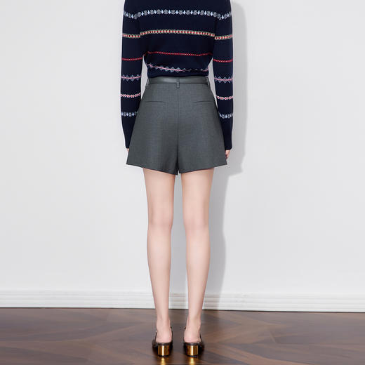 「高货wl」全新升级【铂金会员220/天猫299/差价79】(12213)洛诗琳气质天丝混纺西装短裤2025早秋通勤休闲A字阔腿短裤 商品图3