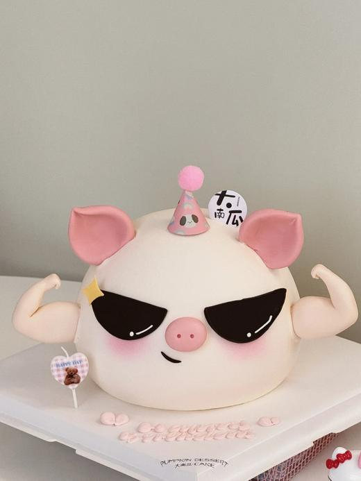 strong健身猪猪男孩女孩墨镜耍酷可爱卡通蛋糕-低糖处理无添加 商品图2