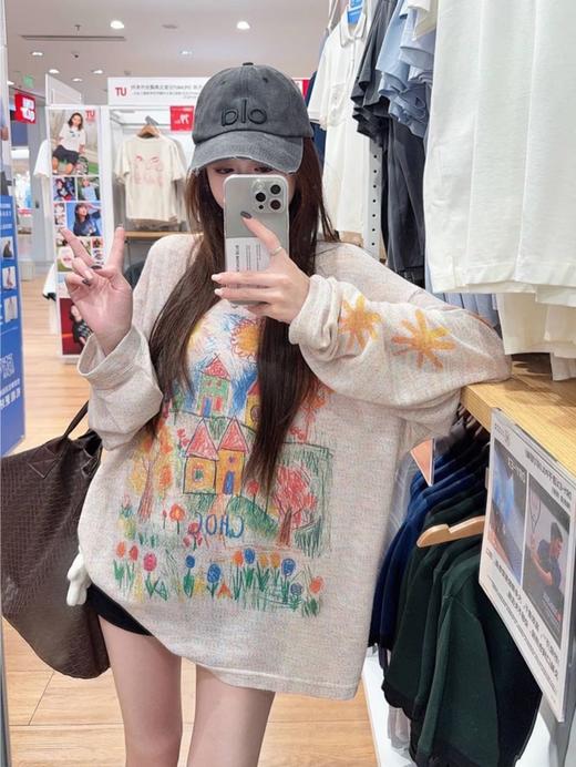 韩定手绘涂鸦衫特殊纱线透气随身T恤 商品图9