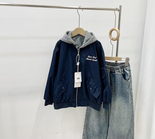 点此购买 120-170儿童春秋季假两件连帽外套 xb 328079 商品图6