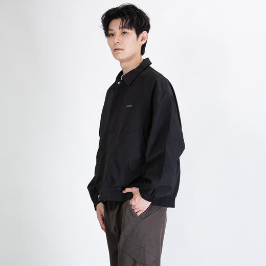 DRONKOO 2025 翻领左金属标口袋弹力绳下摆橡筋微阔中厚夹克 商品图2