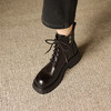 阿么手工女鞋厚底冬季马丁靴显瘦百搭2025新款拉链真皮短靴5.5CM 商品缩略图2
