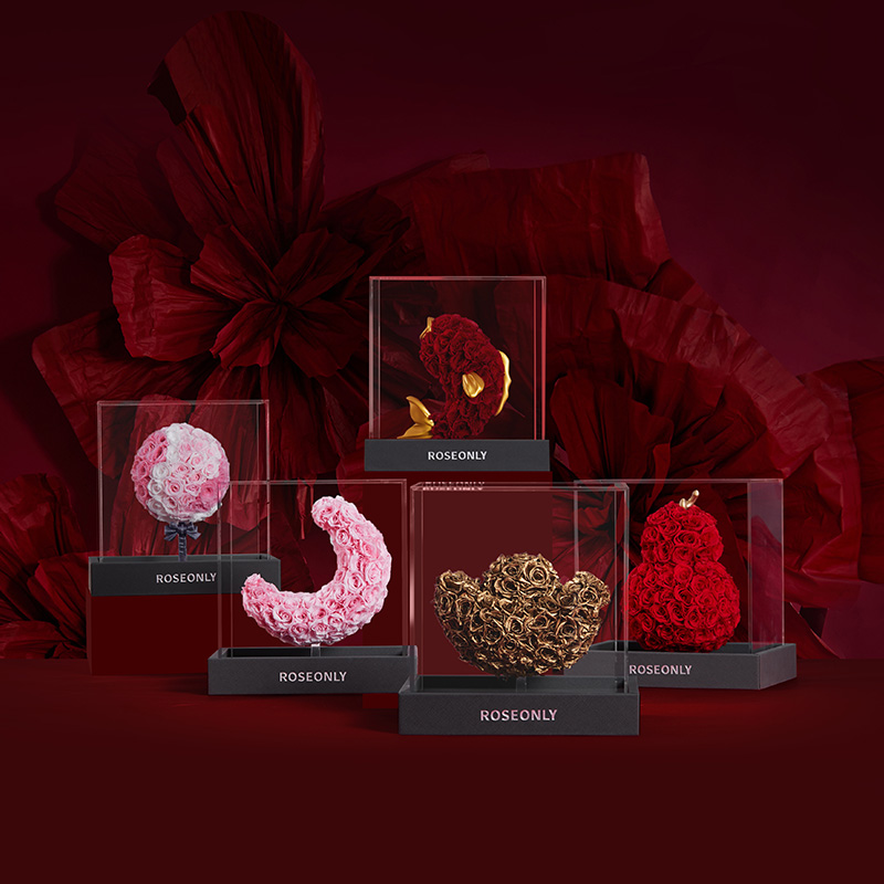 【告白神器】ROSEONLY诺誓 高端定制永生玫瑰公仔系列 mini 玫瑰葫芦 玫瑰锦鲤 玫瑰棒棒糖 玫瑰月亮  送女友 送家人