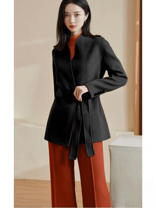 【高端系列】手工定制266款20%山羊绒➕80%羊毛双面尼中款大衣-喜出 商品图10