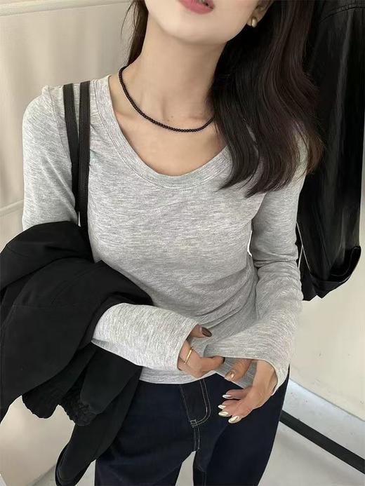 【YW】无忧购韩版百搭螺纹棉显瘦鹅蛋领面膜T（截单后3-5天发货) 商品图4