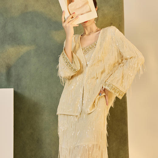 SS N7051新中式刺绣流苏v领上衣国风气质外套 商品图2