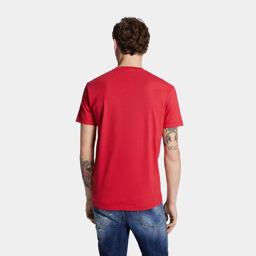 DSQUARED2 男士字母徽标印花棉质圆领短袖T恤 红色 S74GD1418 D20020 966 商品图2