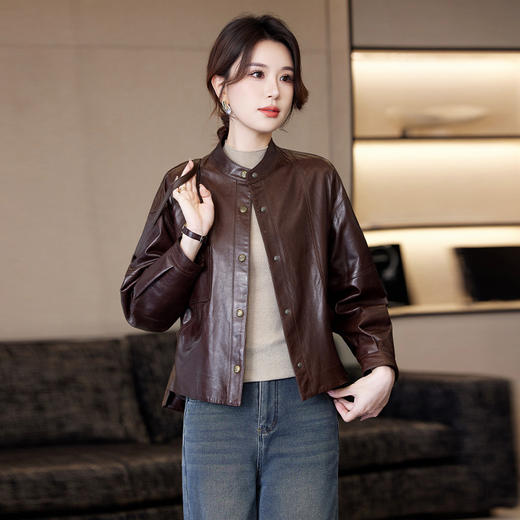 TC 23530真皮衣外套气质机车夹克宽松休闲上衣 商品图1