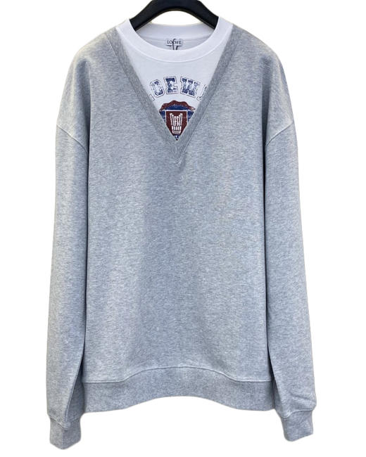 中性款棉质假两件印花刺绣卫衣014 商品图0