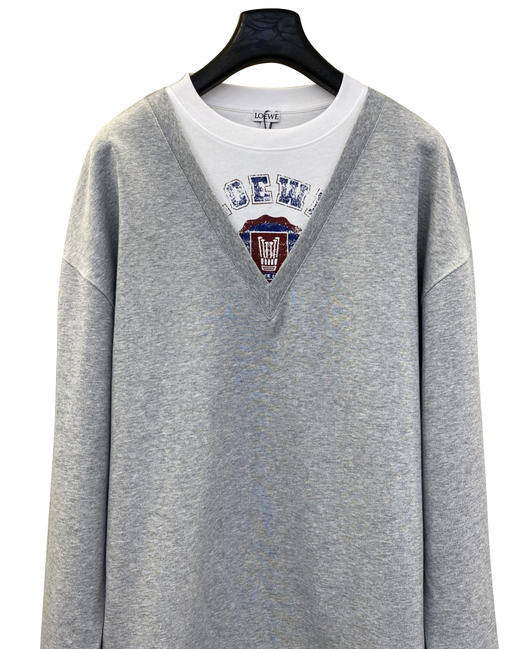 中性款棉质假两件印花刺绣卫衣014 商品图2