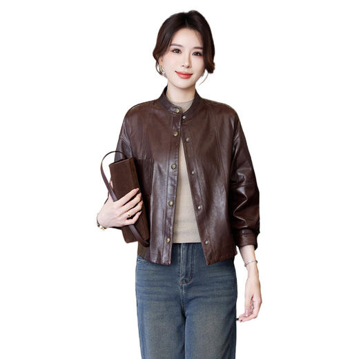 TC 23530真皮衣外套气质机车夹克宽松休闲上衣 商品图4