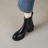 阿么手工女鞋小个子高跟短靴英伦风百搭2025新款高级感时装靴7CM 商品缩略图1