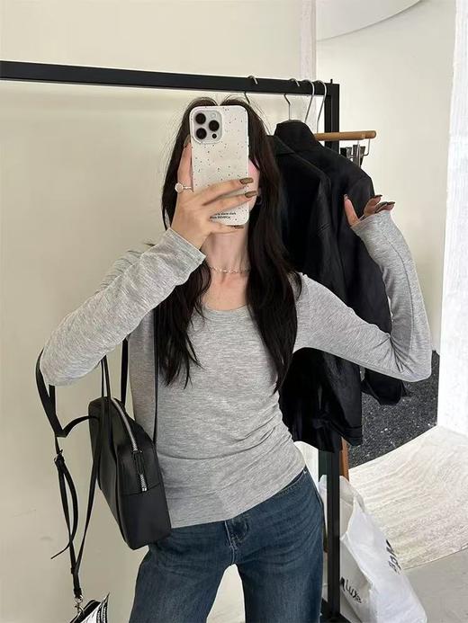 【YW】无忧购韩版百搭螺纹棉显瘦鹅蛋领面膜T（截单后3-5天发货) 商品图5