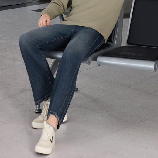 半身缘男裤 秋季宽松直筒舒适透气有型显高牛仔裤253101U10130054 商品图2