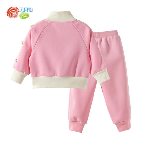 贝贝怡春秋季新款女童甜酷立领卫衣+束脚裤两件套运动休闲舒适耐磨套装ZB3ET029 商品图7