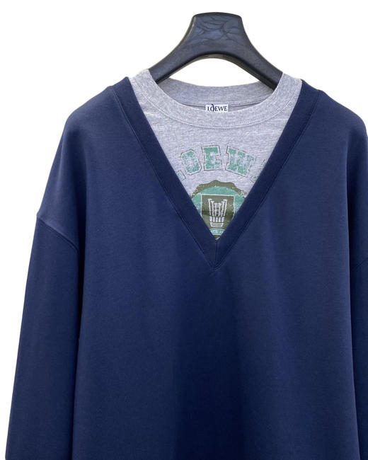 中性款棉质假两件印花刺绣卫衣014 商品图2