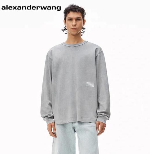 中性款棉质logo印花长袖T恤002002 商品图3