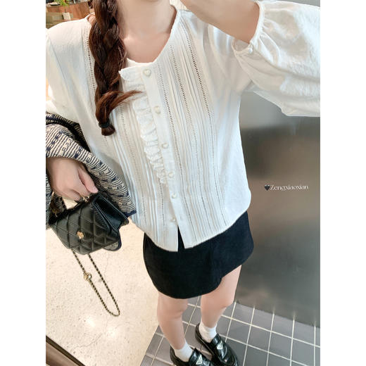 <曾小咸推荐>3.23现货秒杀 ！微信超特价！法式泡泡袖衬衫 日常179.99 立减100 秒杀79.99！！色织小香马甲秒杀69.99！ 商品图1