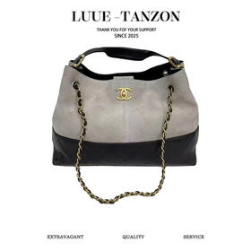 香奈儿  25A手工坊 横款购物包麂皮纹灰色（LZ）