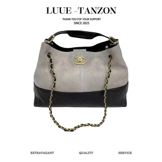 香奈儿  25A手工坊 横款购物包麂皮纹灰色（LZ） 商品图0