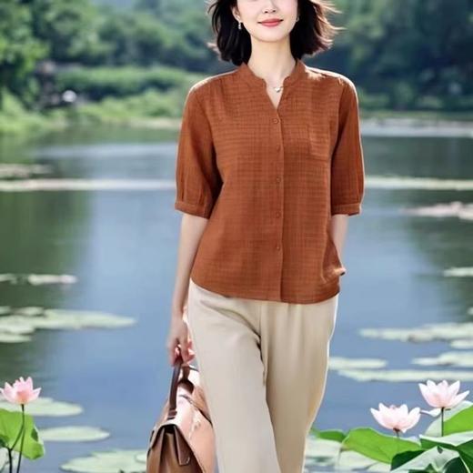 简约大气百搭上衣+牛筋松紧腰阔腿裤两件套 商品图3