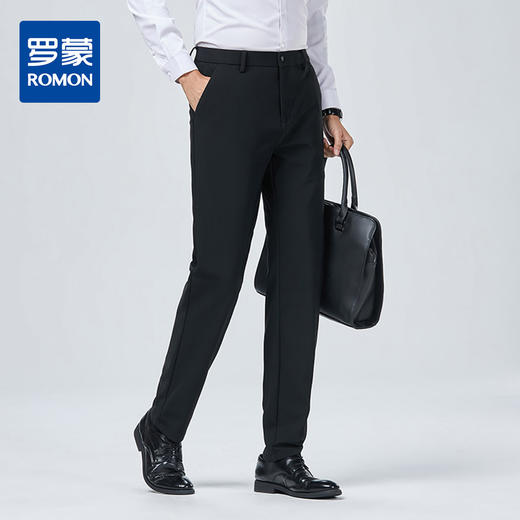 罗蒙春秋款男士休闲裤直筒显瘦男长裤休闲商务通勤百搭裤子弹力舒适 商品图0