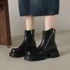 阿么手工女鞋时尚侧拉链厚底短靴小个子增高2025新款时装靴5.5CM 商品缩略图1