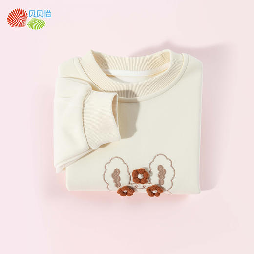 贝贝怡立体花朵春秋新款女童拼接蕾丝袖子卫衣舒适亲肤上衣ZB3ES003 商品图7