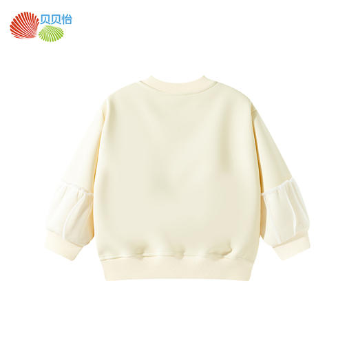 贝贝怡立体花朵春秋新款女童拼接蕾丝袖子卫衣舒适亲肤上衣ZB3ES003 商品图2