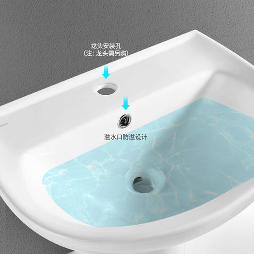 帝王洁具陶瓷一体立柱盆落地连体立柱盆家用酒店民宿卫生间阳台艺术洗手盆 CB33069立柱盆 商品图1