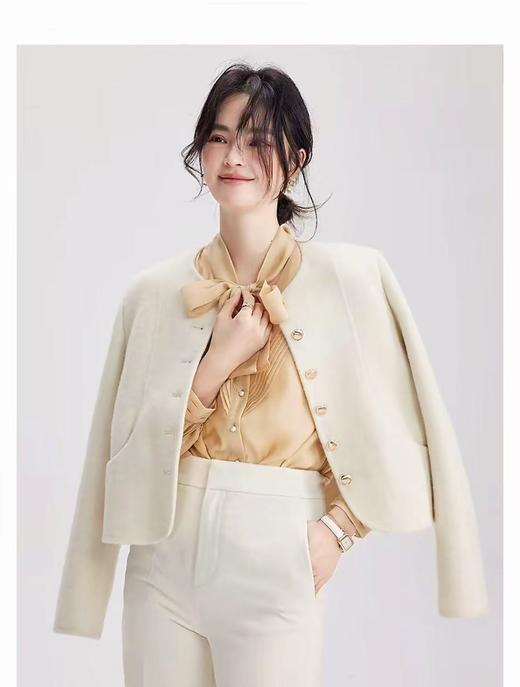 【高端系列】手工定制016款69.2%双面尼短款金扣外套-喜出 商品图0