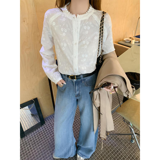 <曾小咸推荐>现货秒杀！微信超特价！立领提花刺绣设计衬衫 日常209.99 立减120 秒杀89.99！ 商品图2