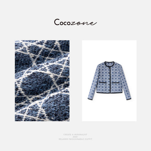 COCO ZONE 刘一一  圆领撞色边层次感精致纽扣简约外套 CD2A1657 商品图2