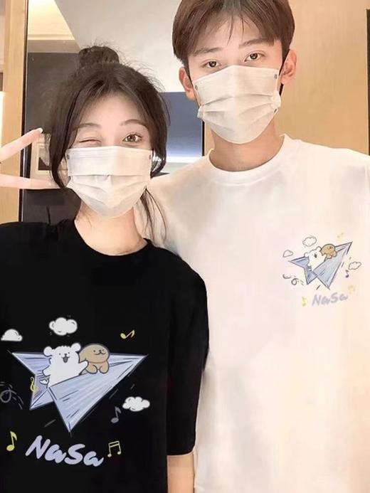 【YW】无忧购韩系ins百搭休闲卡通印花180g纯棉情侣短袖T恤（截单后3-5天发货) 商品图7