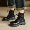 阿么手工女鞋厚底冬季马丁靴显瘦百搭2025新款拉链真皮短靴5.5CM 商品缩略图1