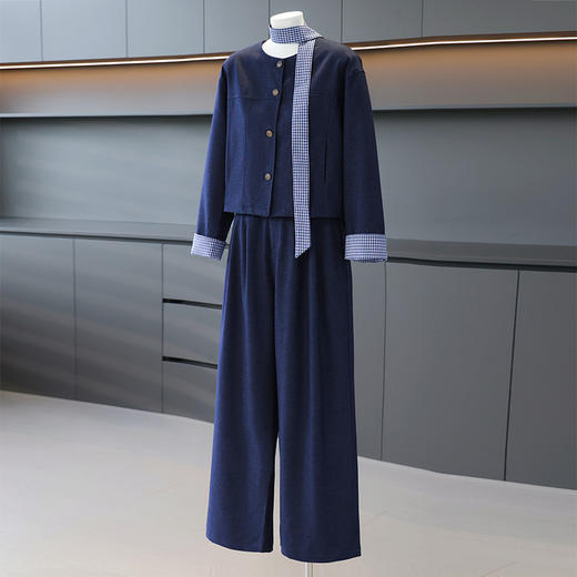 FW 8523小香风套装两件套小西装外套上衣阔腿裤 商品图3