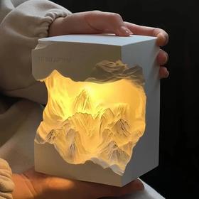 七夕节/教师节首选‍尹谜·日照金山扩香石礼盒纯手工雕刻雪山纹路清晰又精致香薰艺术摆件氛围灯实用度满满基地直邮