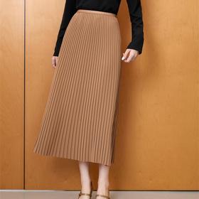 「自」全新升级【铂金会员183/天猫239/差价56】(05526)洛诗琳新款气质褶皱半身裙2025秋季高腰直筒显瘦百褶裙女