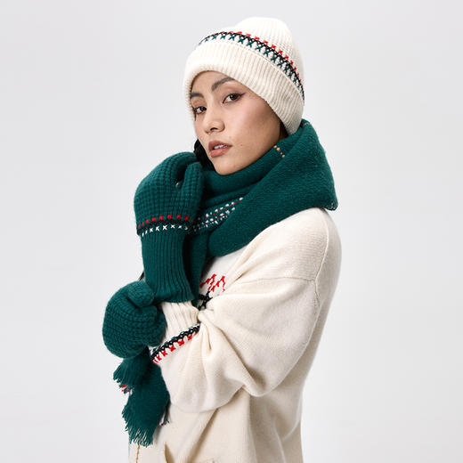 手工哈尼绣羊绒手套  SJF97P619N 商品图0