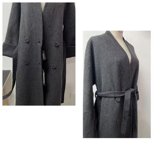 【高端系列】手工定制88089款100%澳洲美利奴羊毛立体门襟边简约双面尼大衣-喜出 商品图4