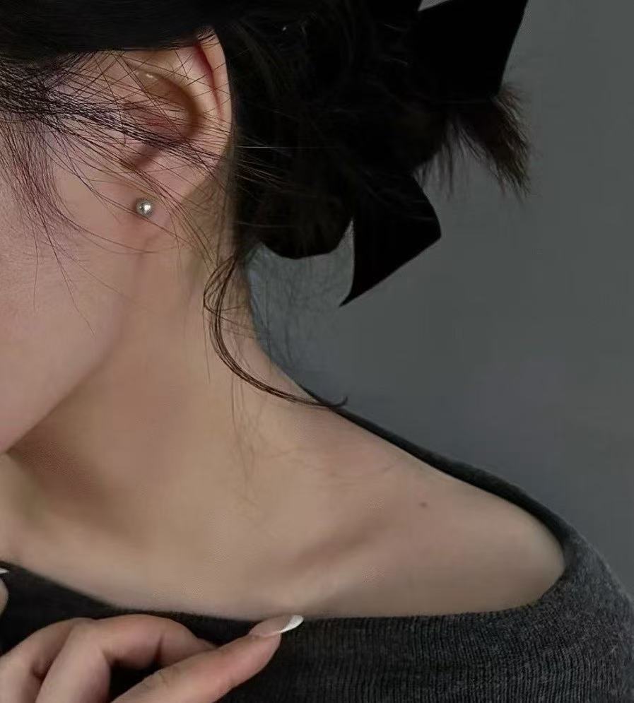 真多麻海水akoya珍珠耳钉6-7mm，不退换！